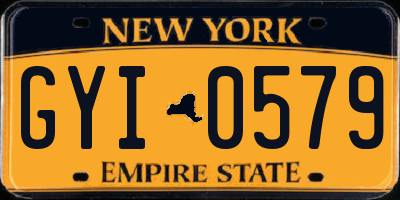 NY license plate GYI0579