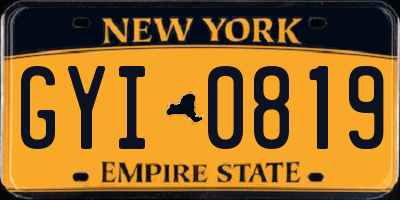 NY license plate GYI0819