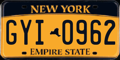 NY license plate GYI0962