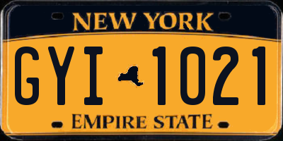 NY license plate GYI1021