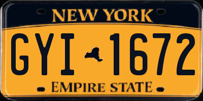 NY license plate GYI1672
