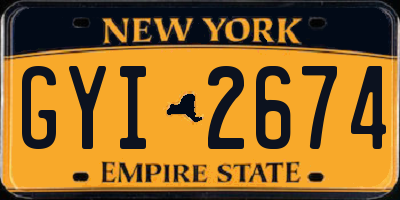 NY license plate GYI2674