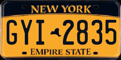 NY license plate GYI2835