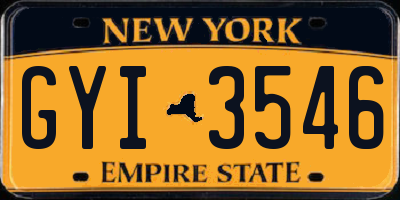 NY license plate GYI3546
