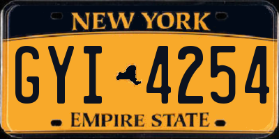 NY license plate GYI4254