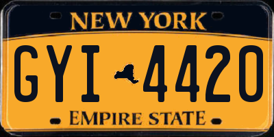 NY license plate GYI4420