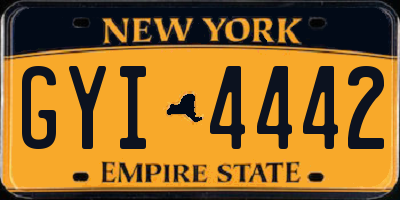 NY license plate GYI4442