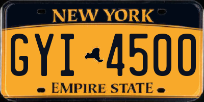 NY license plate GYI4500