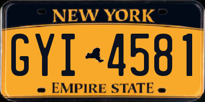 NY license plate GYI4581