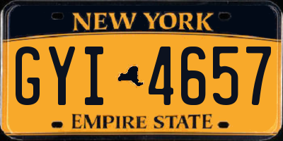 NY license plate GYI4657