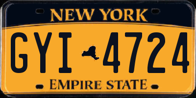 NY license plate GYI4724
