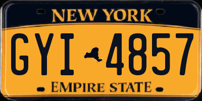 NY license plate GYI4857