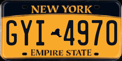 NY license plate GYI4970