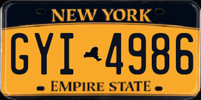 NY license plate GYI4986