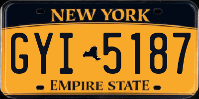 NY license plate GYI5187