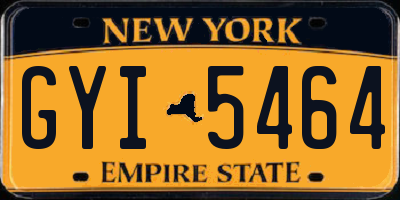 NY license plate GYI5464