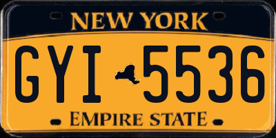 NY license plate GYI5536