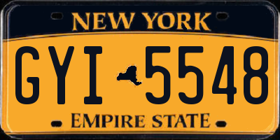 NY license plate GYI5548