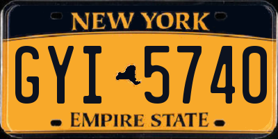 NY license plate GYI5740