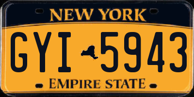 NY license plate GYI5943