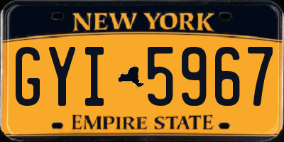 NY license plate GYI5967
