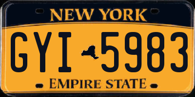 NY license plate GYI5983