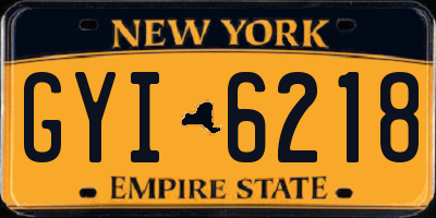 NY license plate GYI6218