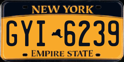 NY license plate GYI6239
