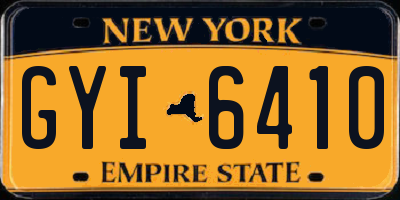 NY license plate GYI6410