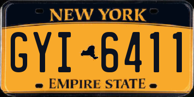 NY license plate GYI6411