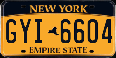 NY license plate GYI6604