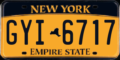 NY license plate GYI6717