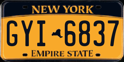 NY license plate GYI6837