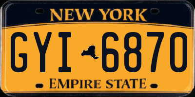 NY license plate GYI6870