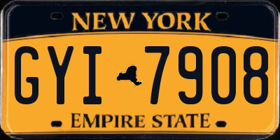 NY license plate GYI7908