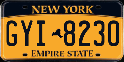 NY license plate GYI8230