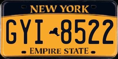 NY license plate GYI8522