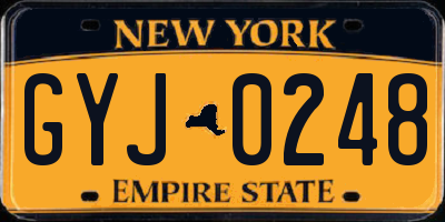 NY license plate GYJ0248