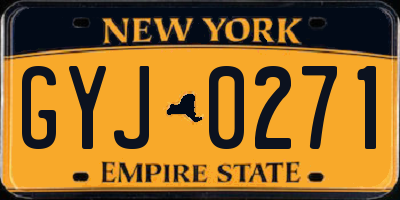 NY license plate GYJ0271