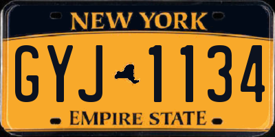 NY license plate GYJ1134