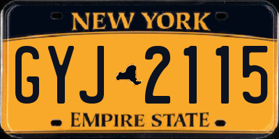 NY license plate GYJ2115