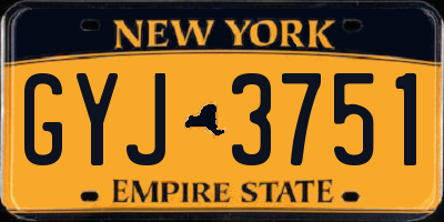 NY license plate GYJ3751