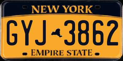 NY license plate GYJ3862