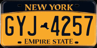 NY license plate GYJ4257