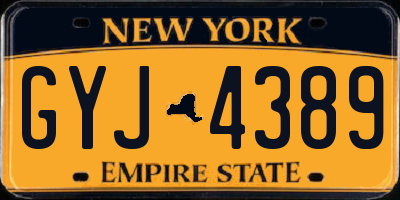 NY license plate GYJ4389