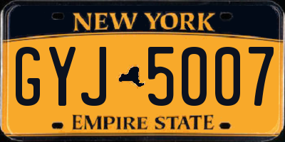 NY license plate GYJ5007