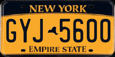 NY license plate GYJ5600