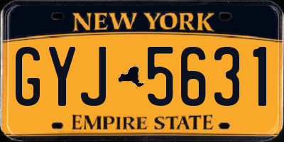 NY license plate GYJ5631