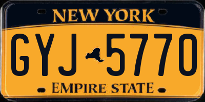 NY license plate GYJ5770
