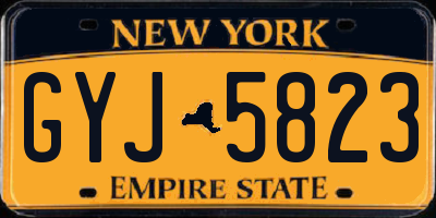 NY license plate GYJ5823